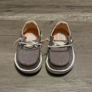 Hey Dude Kids Moccasins - Glittery Silver